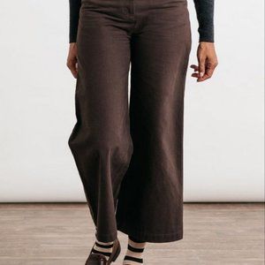 Bridge & Burn Easton Dark Earth Wide-leg High-waisted pants